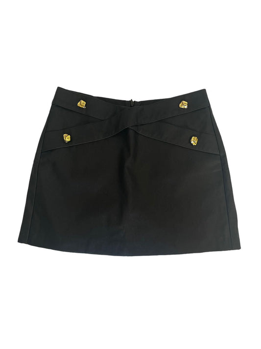 Shorts-Saia Couro Eco Preto