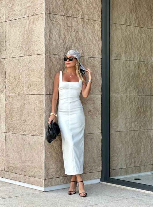 Vestido Midi Alfaiataria Branco